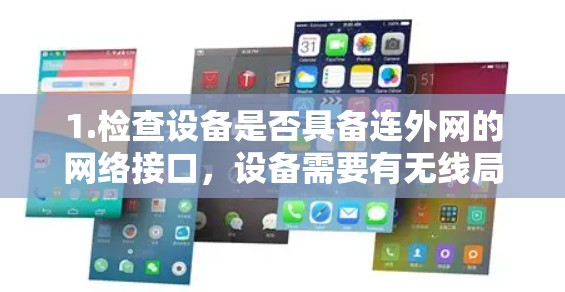 1.检查设备是否具备连外网的网络接口,设备需要有无线局网接口(如WLAN 5.或更高)或无线网络接口(如Wi-Fi) 1.检查设备是否具备连外网的网络接口,设备需要有无线局网接口(如WLAN 5.或更高)或无线网络接口(如Wi-Fi)