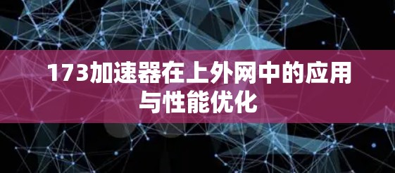 173加速器在上外网中的应用与性能优化