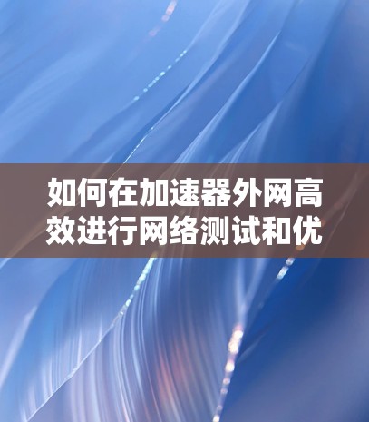 如何在加速器外网高效进行网络测试和优化