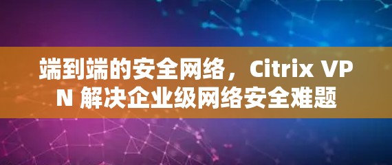 端到端的安全网络，Citrix VPN 解决企业级网络安全难题