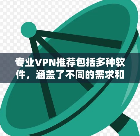 专业VPN推荐包括多种软件，涵盖了不同的需求和预算。以下是一些常用的VPN推荐，包括专业、免费和付费版本，以及不同类型的VPN